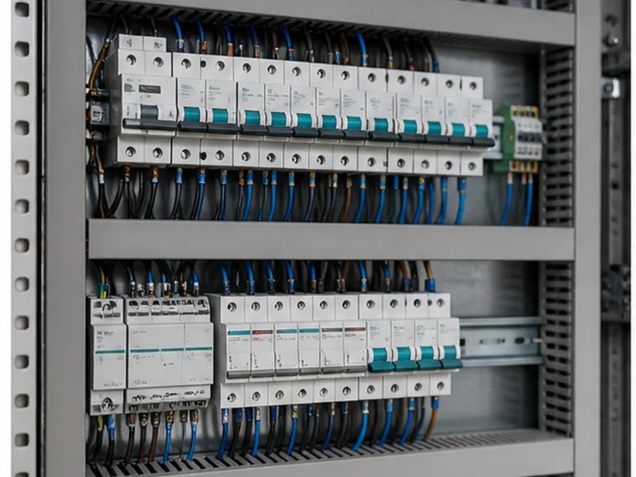 Cuadro eléctrico con equipos DIN y cableado organizado